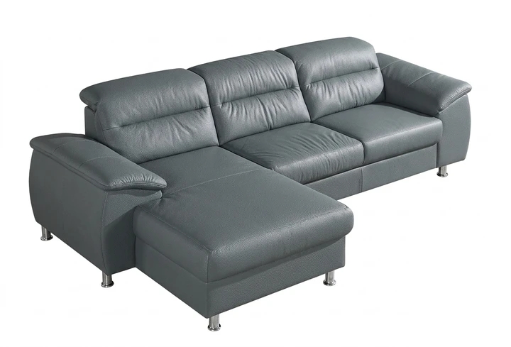 PERLA 2 rozkládací rohová sedačka s polohovacími záhlavníky, pravá kůže