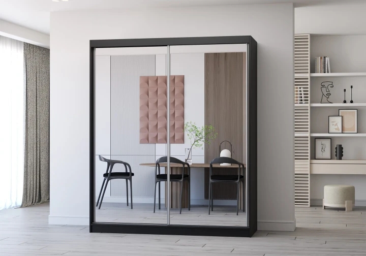 MULTI 20 šatní skříň, černá (183 cm)