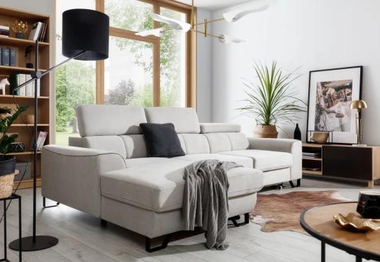ASTI designová rozkládací sedačka s úložným prostorem a polohovacími záhlavníky