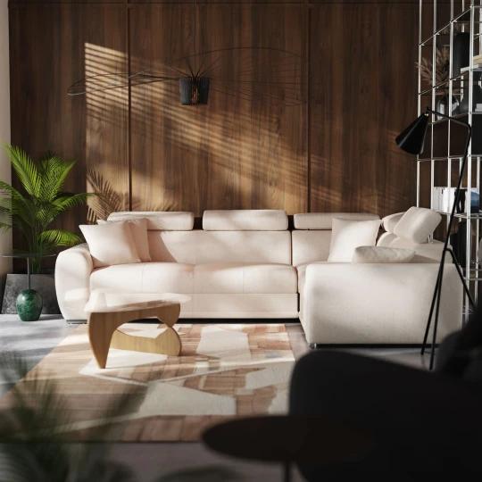 DENZEL rozkládací rohová sedačka s úložným prostorem