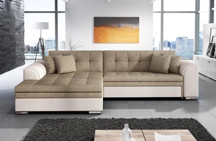 SYDNEY moderní rozkládací rohová sedačka s širokou lenoškou