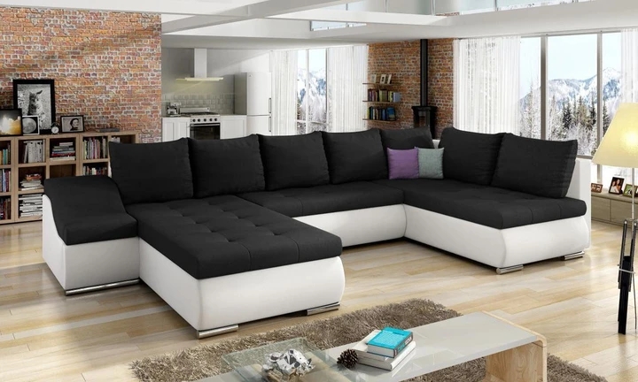 PETER rozkládací sedací souprava ve tvaru U s úložným prostorem