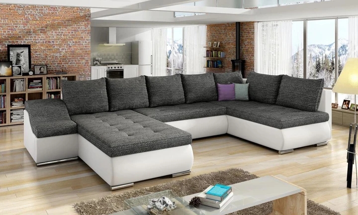 PETER rozkládací sedací souprava ve tvaru U s úložným prostorem