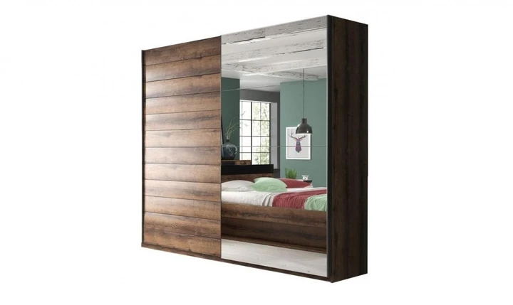 ZUZANA 2 SKŘÍŇ 200CM, dekor dub monastery/černý mat