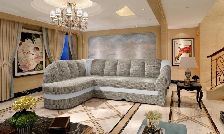 BELLA elegantní rohová sedací souprava s rozkládací funkcí a úložným prostorem