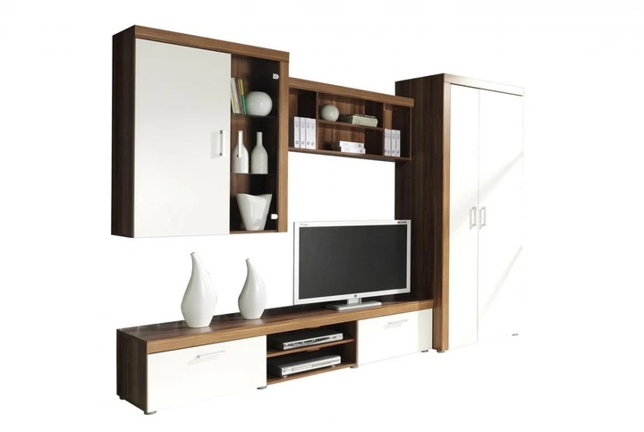 SAMBA obývací stěna, dekor švestka/krém