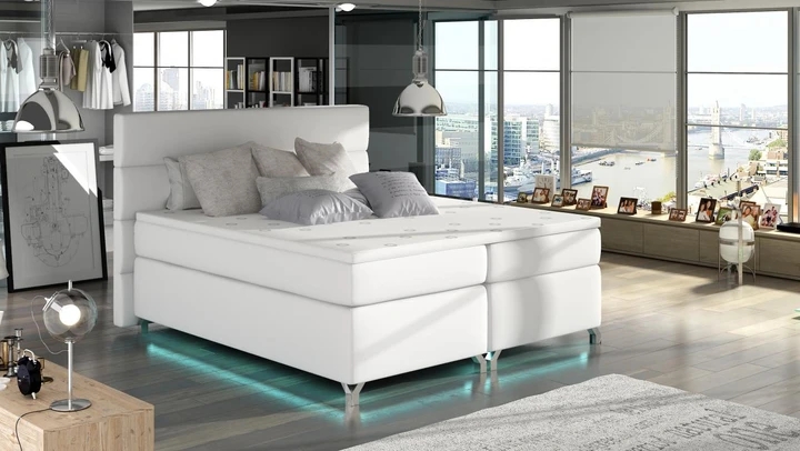 CAVALLI 140x200 cm kontinentální postel boxspring s led osvětlením