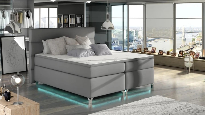 CAVALLI 140x200 cm kontinentální postel boxspring s led osvětlením