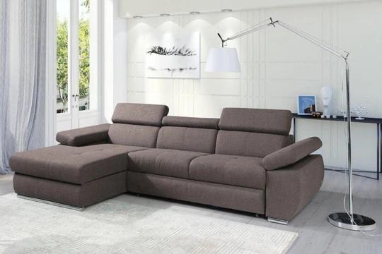 FABIOLA rozkládací rohová sedačka s nastavitelnými opěrkami hlavy a loktů