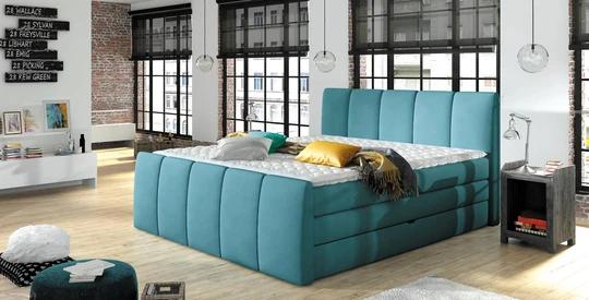 POLO 180x200 cm čalouněná boxspring postel s úložným prostorem