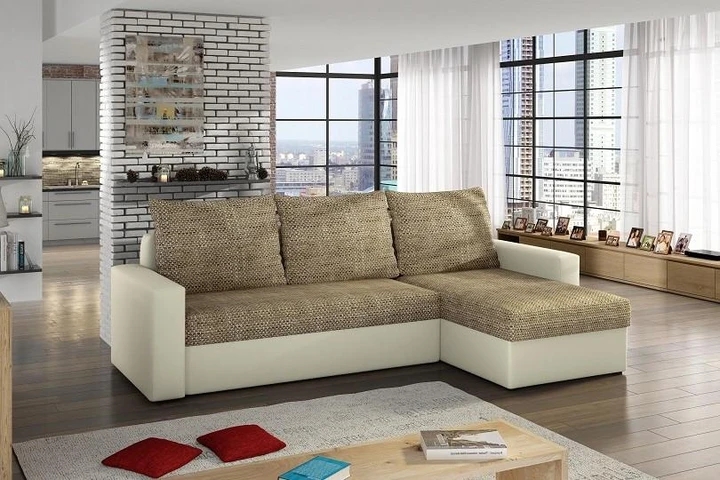 CORNELL rozkládací rohová sedací souprava s úložným prostorem