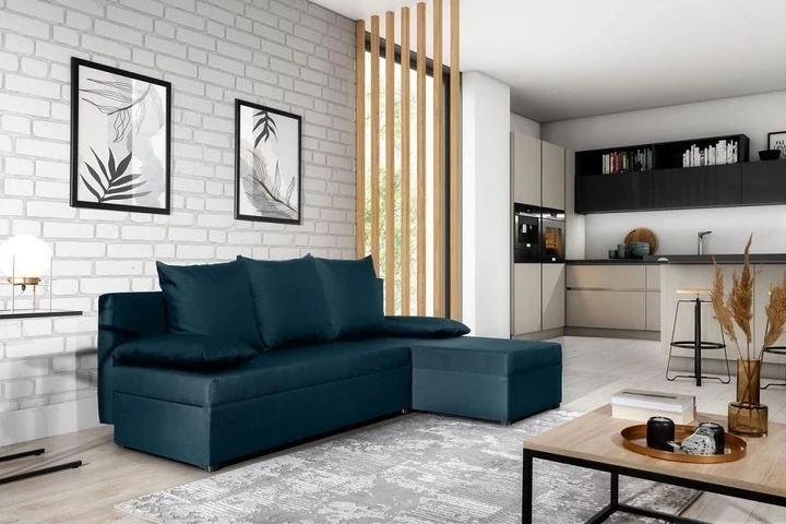 GOMEZ malá rozkládací rohová sedačka s úložným prostorem