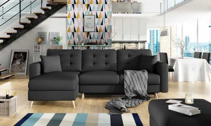 DARCY rozkládací rohová sedačka ve skandinávském designu