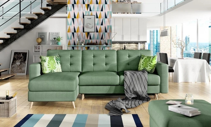 DARCY rozkládací rohová sedačka ve skandinávském designu
