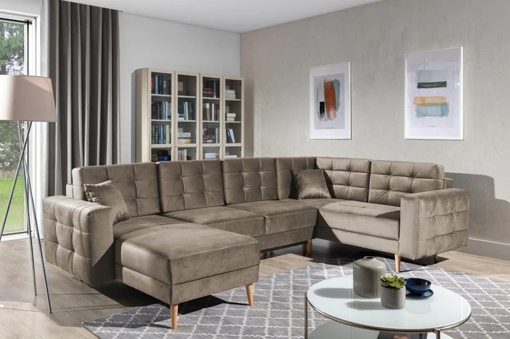 DARCY U rozkládací sedací souprava do tvaru U ve skandinávském stylu