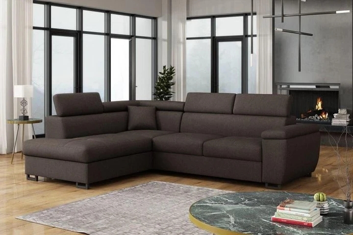 LIMBO rozkládací rohová sedačka s nastavitelnými opěrkami hlavy