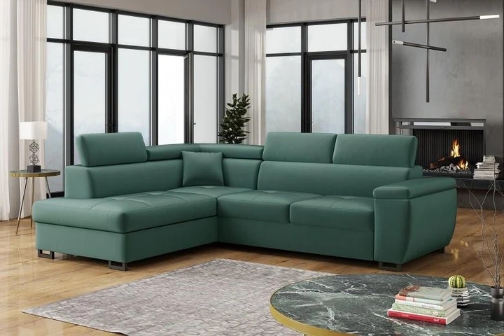 LIMBO rozkládací rohová sedačka s nastavitelnými opěrkami hlavy