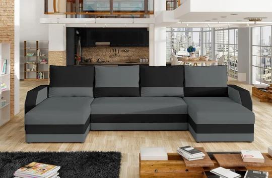 METROPOLIS moderní sedací souprava ve tvaru U s rozkládací funkcí