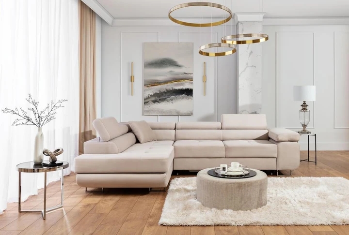 ASTER moderní rozkládací rohová sedačka s polohovacími opěrkami