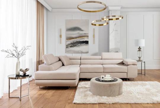 ASTER moderní rozkládací rohová sedačka s polohovacími opěrkami