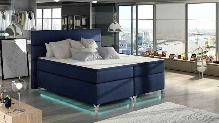 CAVALLI 180x200 cm kontinentální postel boxspring s led osvětlením