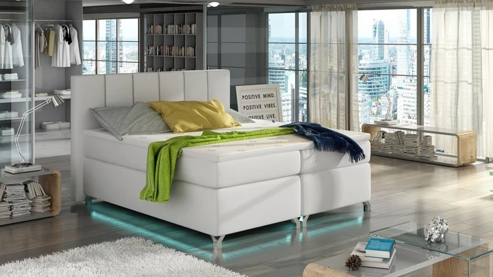 VERDI 180x200 cm kontinentální postel boxspring s led osvětlením