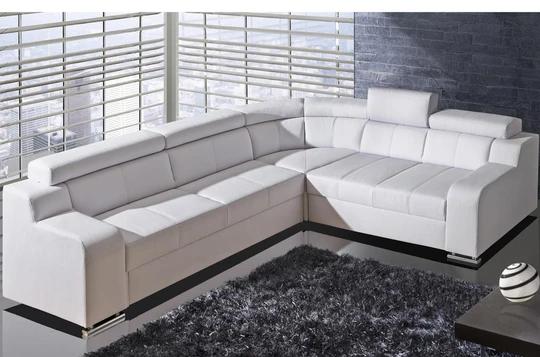 OCTAVIE rozkládací rohová sedací souprava s polohovacími opěrkami v pravé kůži