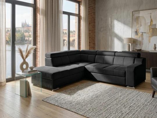 OCTAVIE 2 rozkládací rohová sedací souprava s polohovacími opěrkami v pravé kůži