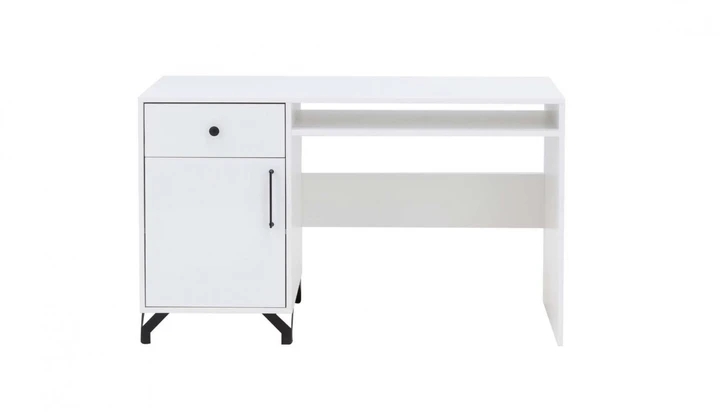 SNOW SN9 bílý psací stůl se skříňkou a zásuvkou