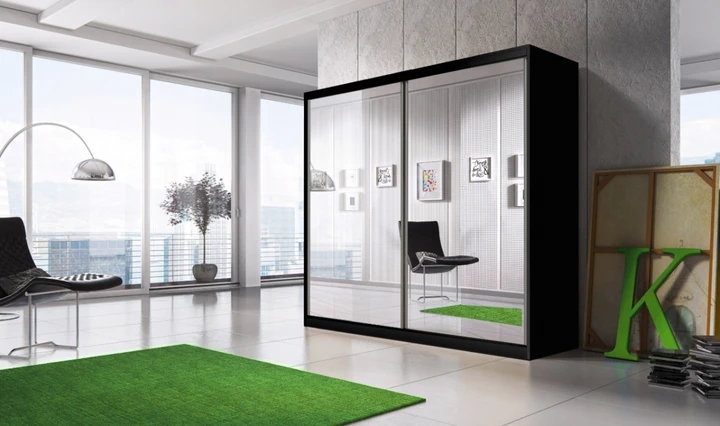 MULTI 20 šatní skříň, černá (203 cm)