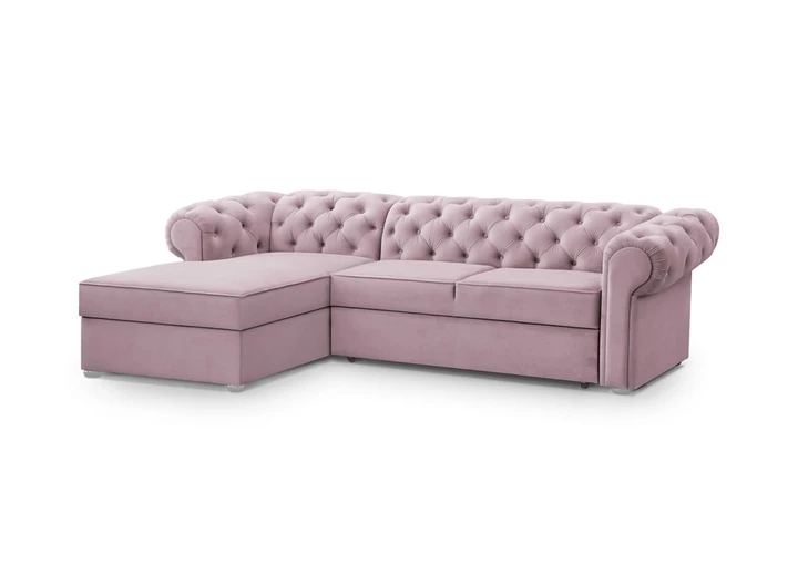 RAMONA rozkládací rohová sedačka v chesterfield stylu