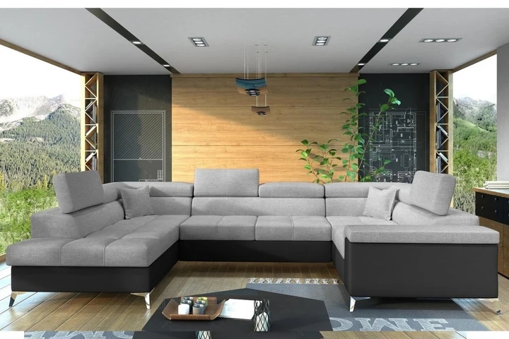 VENTO U moderní rozkládací sedačka ve tvaru U s polohovacími opěrkami