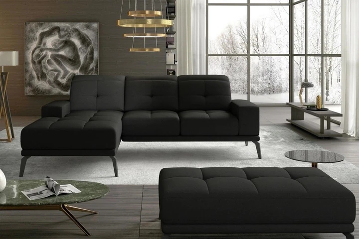 BELMONT minimalistická rohová sedací souprava s nastavitelnou hloubkou sezení