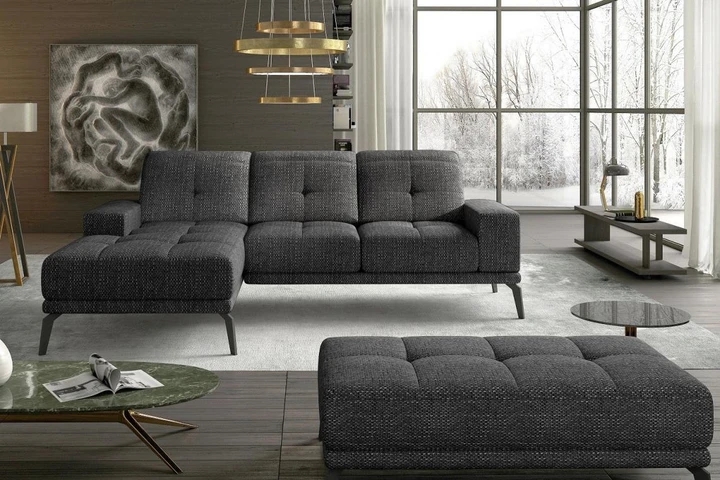 BELMONT minimalistická rohová sedací souprava s nastavitelnou hloubkou sezení