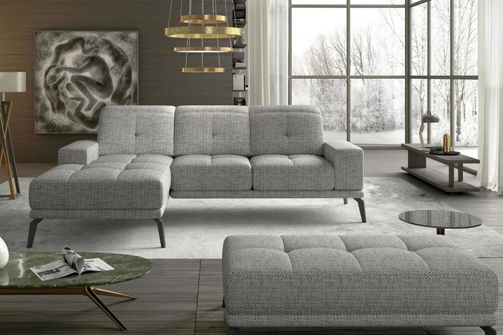 BELMONT minimalistická rohová sedací souprava s nastavitelnou hloubkou sezení