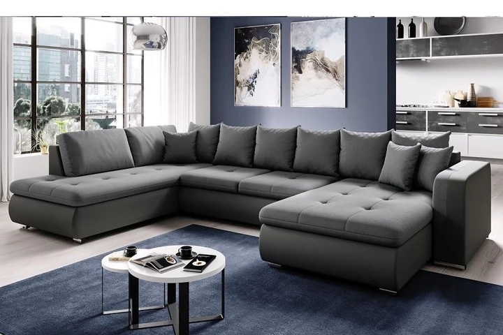 SALMA U moderní rozkládací sedací souprava ve tvaru U