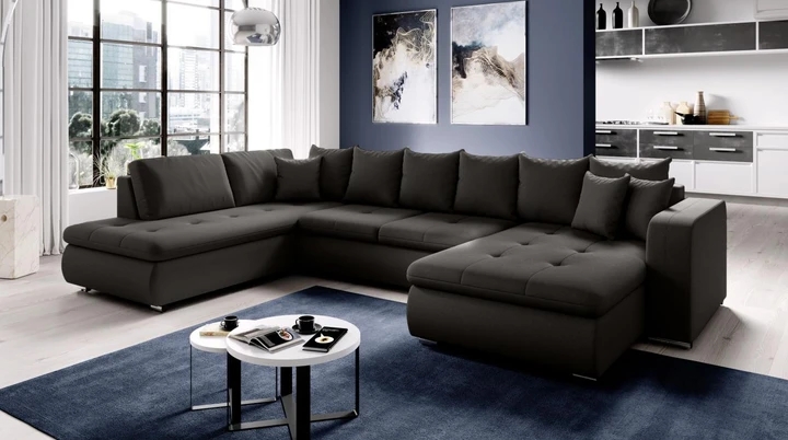 SALMA U moderní rozkládací sedací souprava ve tvaru U