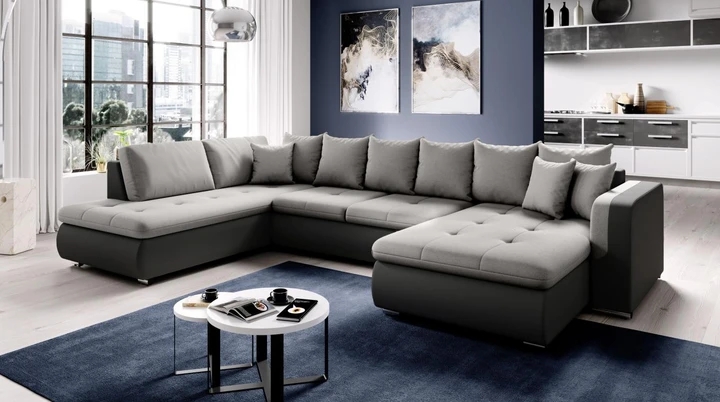 SALMA U moderní rozkládací sedací souprava ve tvaru U