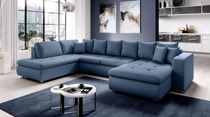 SALMA U moderní rozkládací sedací souprava ve tvaru U