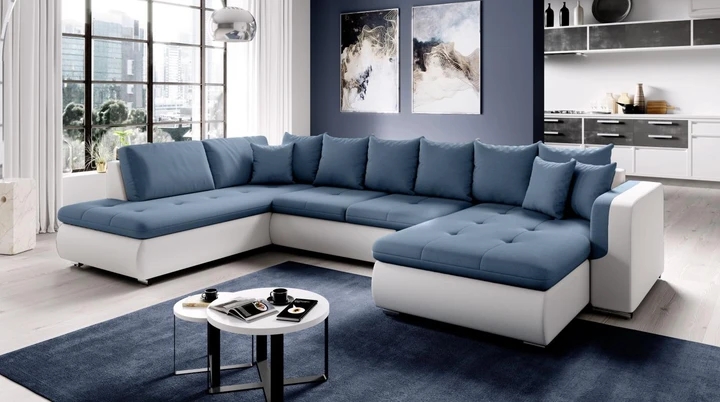 SALMA U moderní rozkládací sedací souprava ve tvaru U