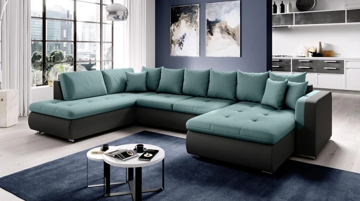 SALMA U moderní rozkládací sedací souprava ve tvaru U