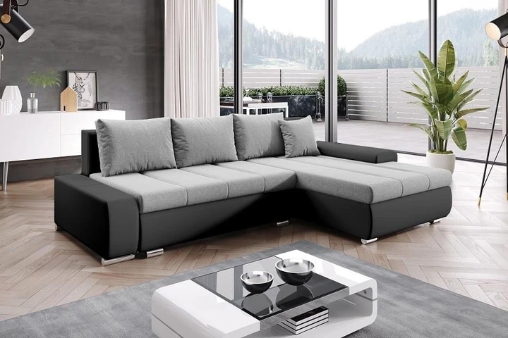 CASIA rozkládací rohová sedačka s úložným prostorem