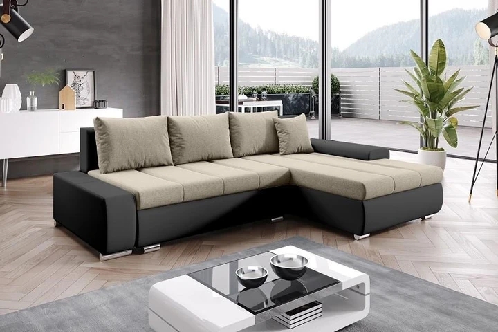 CASIA rozkládací rohová sedačka s úložným prostorem