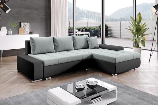 CASIA rozkládací rohová sedačka s úložným prostorem
