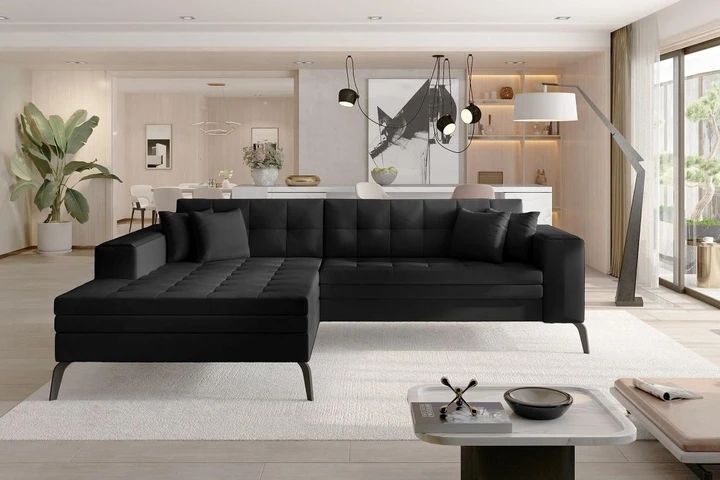 NANTES moderní rozkládací rohová sedačka s širokou lenoškou