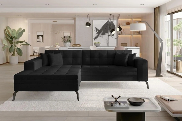 NANTES moderní rozkládací rohová sedačka s širokou lenoškou