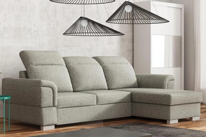 WOODES moderní rozkládací rohová sedačka s vysokým opěradlem