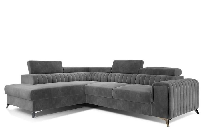 MARIO moderní rozkládací rohová sedačka s polohovacími záhlavníky