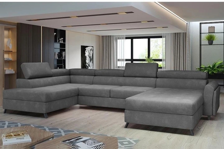 ERIK rozkládací sedací souprava ve tvaru U s úložným prostorem