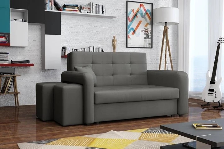 FALCONE II rozkládací pohovka s úložným prostorem a taburety